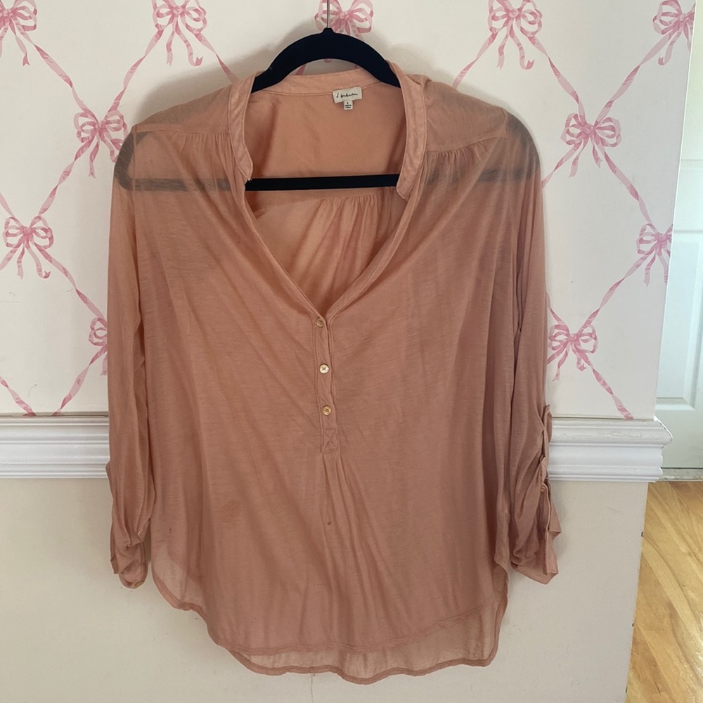 Aritzia babaton long sleeve sheer shirt